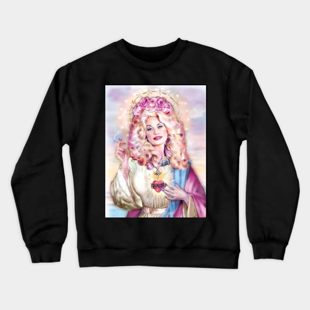 Our lady of Big Hair Art Crewneck Sweatshirt by gorilaboss